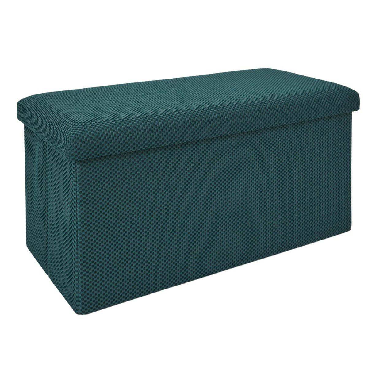 ALTOBUY - Banc coffre pliable en tissu texturé maille 3D bleu - ELECTRON - Image 1