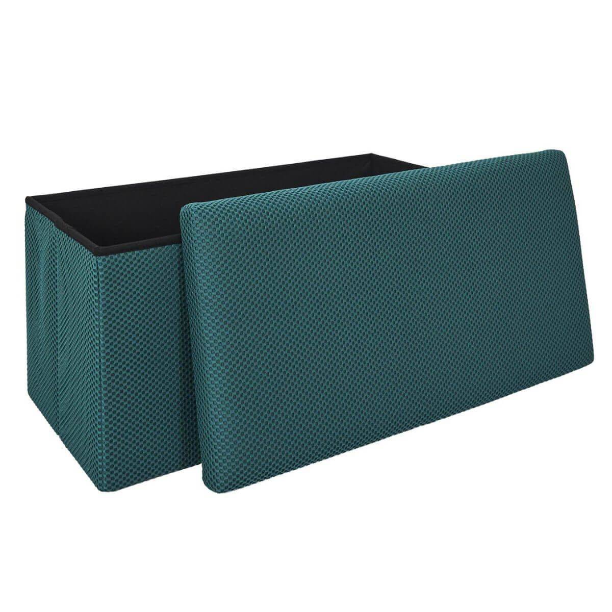 ALTOBUY - Banc coffre pliable en tissu texturé maille 3D bleu - ELECTRON - Image 3