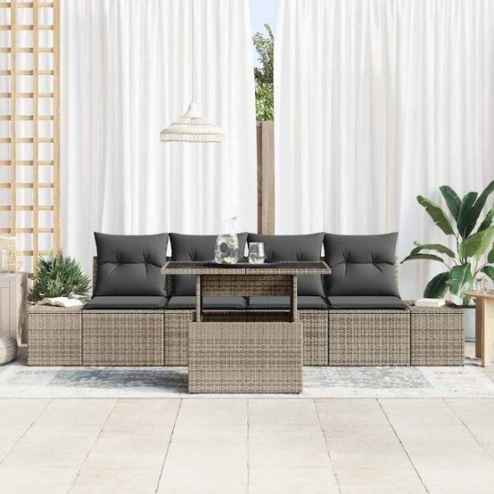 Set Détente Jardin Gris 5 Pièces avec Canapés Latéraux et Table Basse – ComfortXL Outdoor Living - Image 3