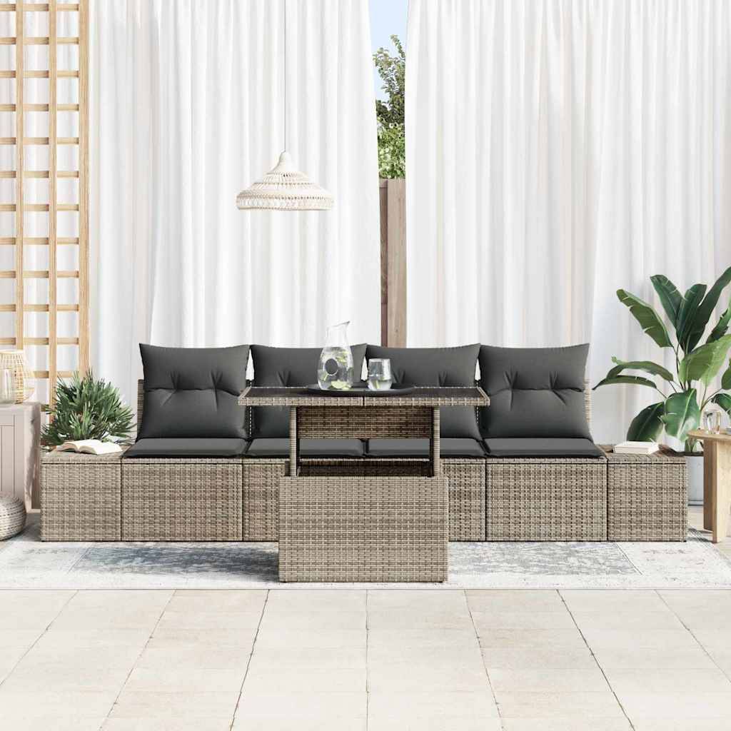 Set Détente Jardin Gris 5 Pièces avec Canapés Latéraux et Table Basse – ComfortXL Outdoor Living - Image 3
