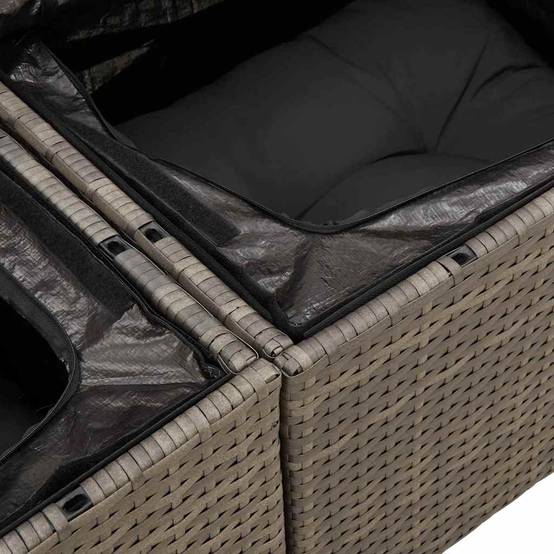 Set Détente Jardin Gris 5 Pièces avec Canapés Latéraux et Table Basse – ComfortXL Outdoor Living - Image 7