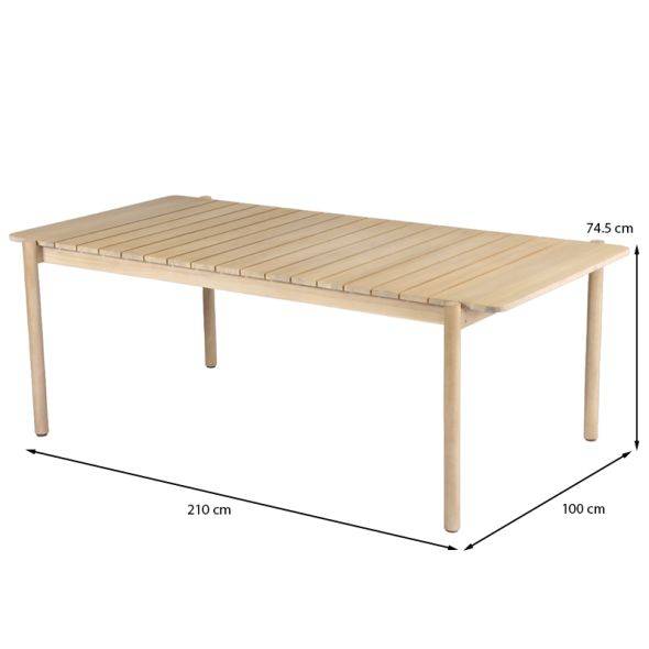 Beau Rivage - Table de jardin SAMOA 210 cm en bois d'acacia blanchi FSC Beau Rivage - Image 3