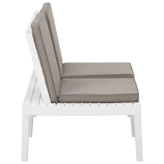 ComfortXL - Lot de 2 Bancs Jardin Plastique Robuste Coussin Inclus Blanc – ComfortXL Outdoor Living - Image 6
