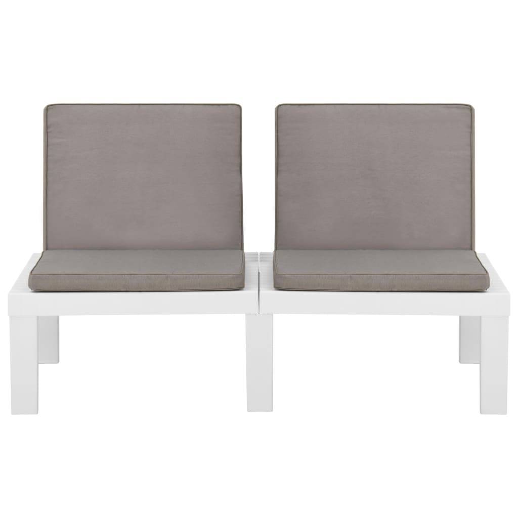 ComfortXL - Lot de 2 Bancs Jardin Plastique Robuste Coussin Inclus Blanc – ComfortXL Outdoor Living - Image 5