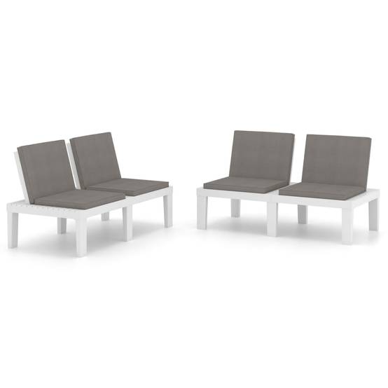 ComfortXL - Lot de 2 Bancs Jardin Plastique Robuste Coussin Inclus Blanc – ComfortXL Outdoor Living - Image 2