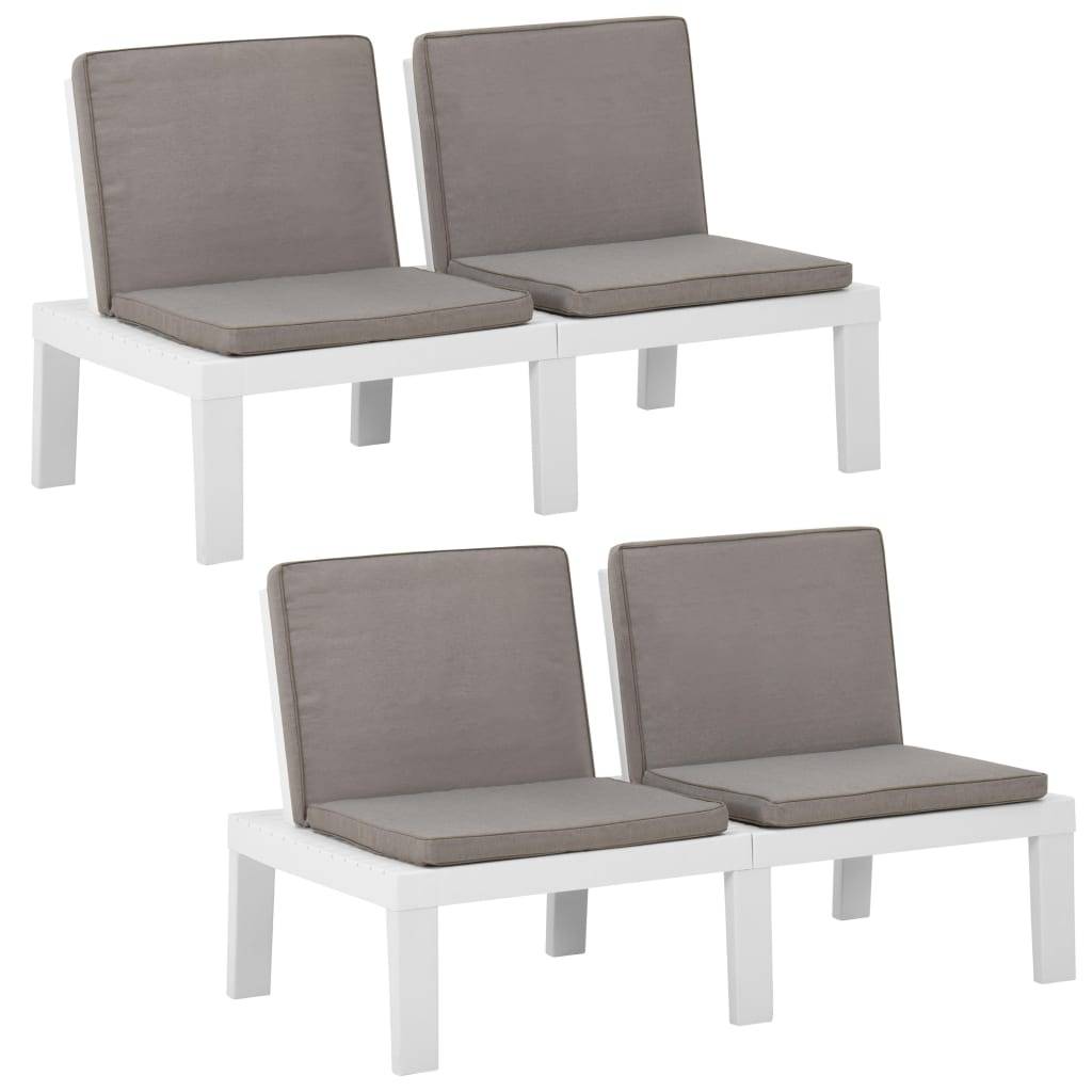 ComfortXL - Lot de 2 Bancs Jardin Plastique Robuste Coussin Inclus Blanc – ComfortXL Outdoor Living - Image 3