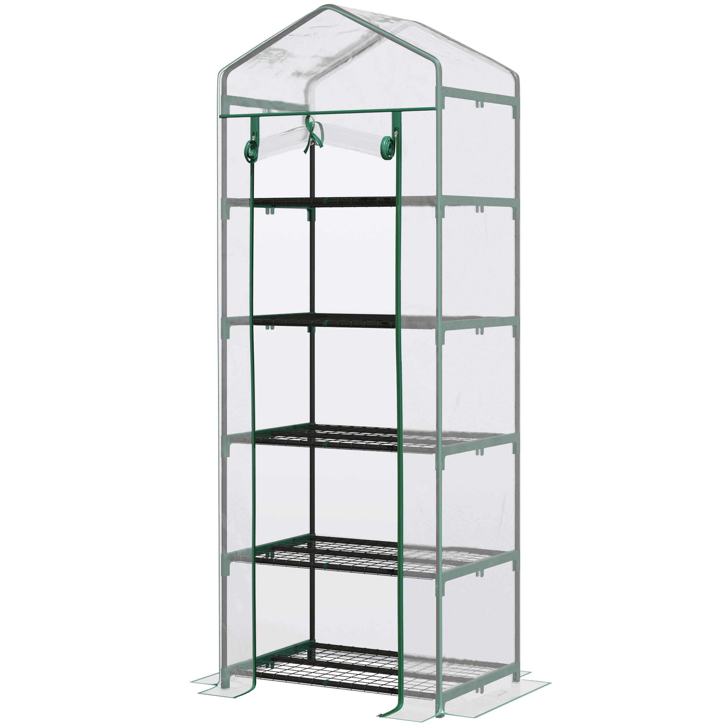 ComfortXL - Mini serre 5 étagères acier PVC 69 x 49 x 193 cm verte pour balcon et terrasse - ComfortXL Outdoor Living - Image 2