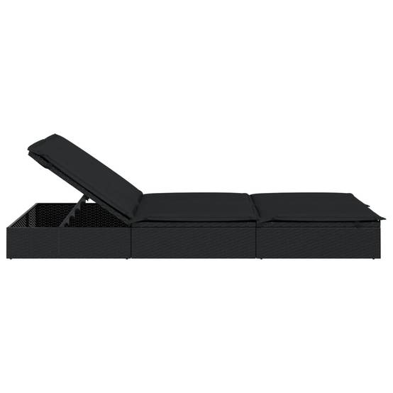 Chaise Longue Double Pour 2 Personnes Ergonomique et Pliable Piscine Noir – ComfortXL Outdoor Living - Image 5