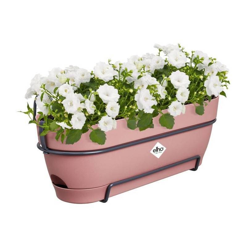 Elho - Planteur Rectangle Vibia - Plastique - Réservoir - ø50 - Rose Poussiere - Image 2