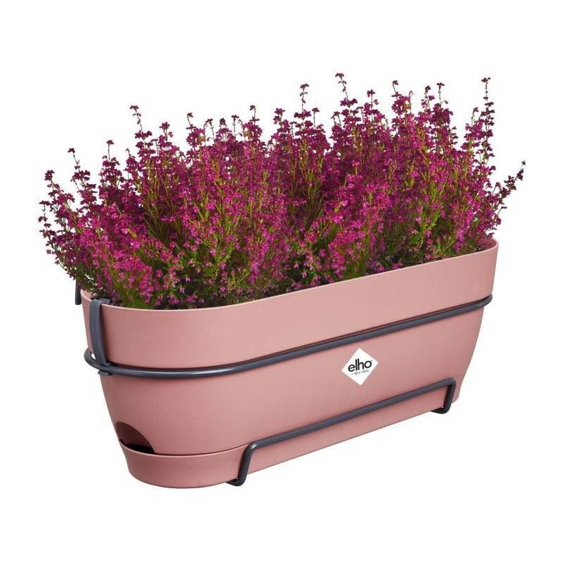 Elho - Planteur Rectangle Vibia - Plastique - Réservoir - ø50 - Rose Poussiere - Image 3