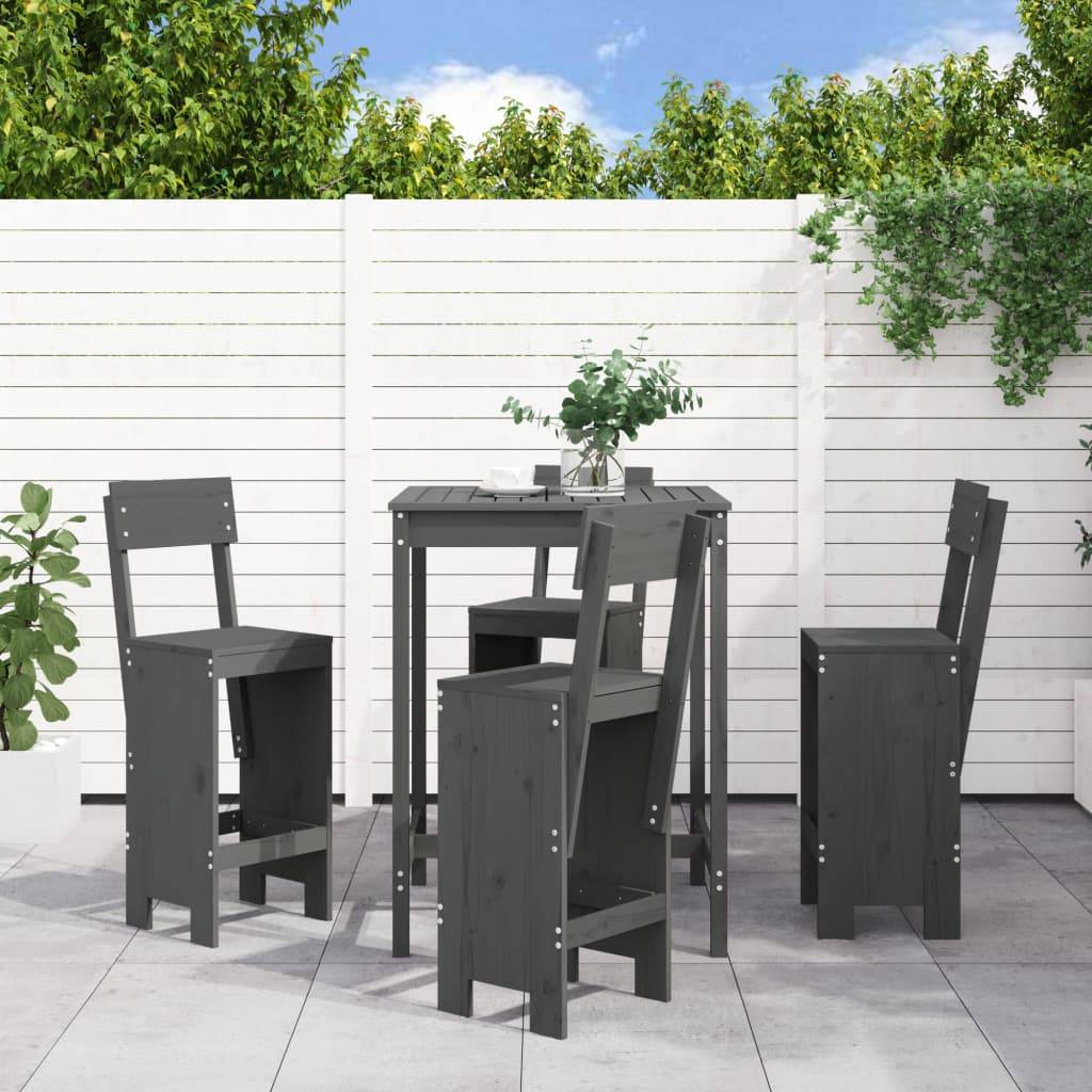 Vidaxl - Ensemble de bar de jardin 5 pcs-Salons de jardin gris bois de pin massif 923779 - Image 1