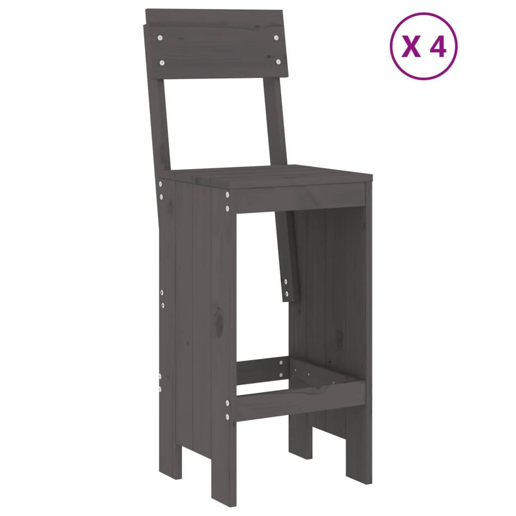 Vidaxl - Ensemble de bar de jardin 5 pcs-Salons de jardin gris bois de pin massif 923779 - Image 3