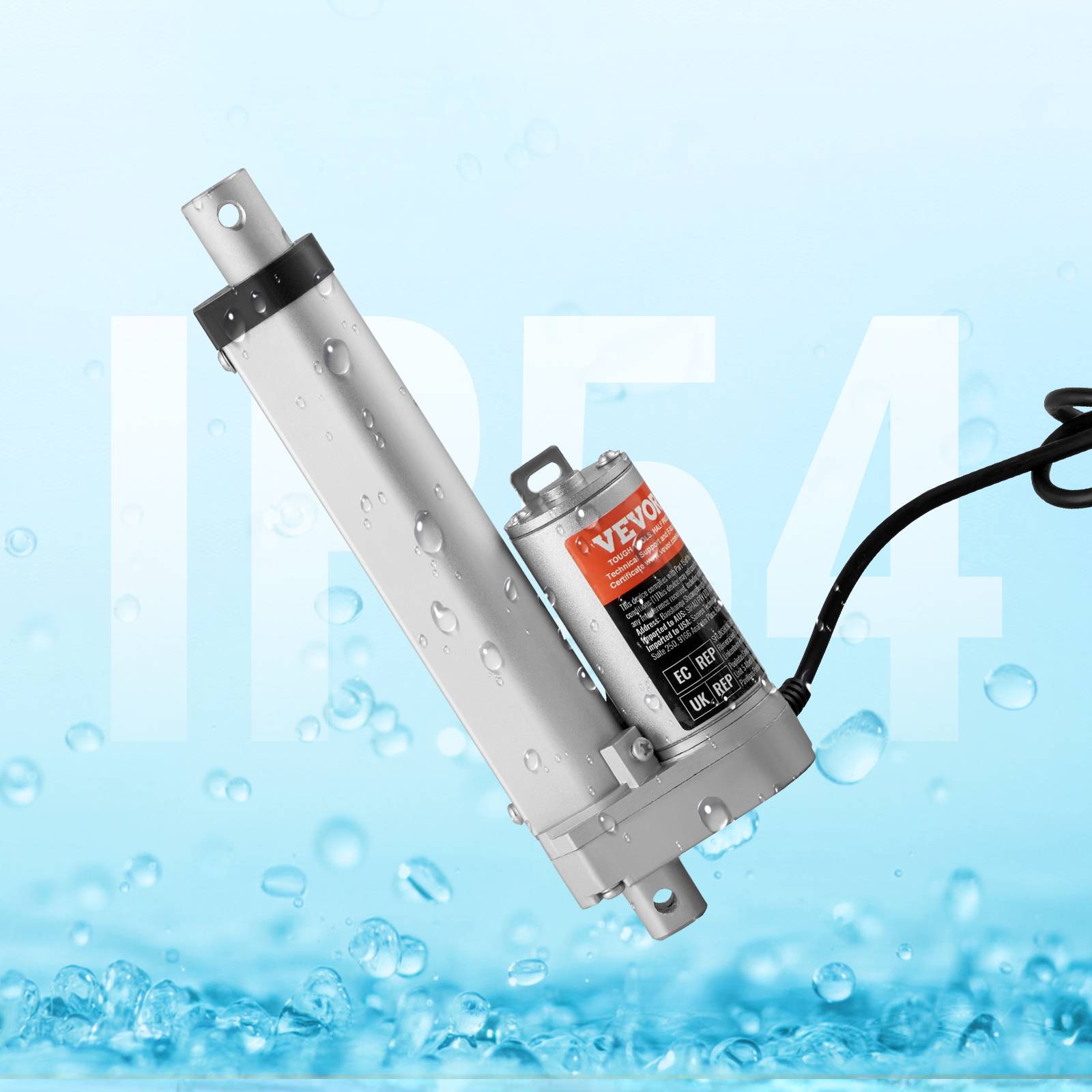 VEVOR Actionneur linéaire 12V 100 mm, 330 lb/1500 N, 5 mm/s, IP54, support, meubles, automatisation. - Image 8