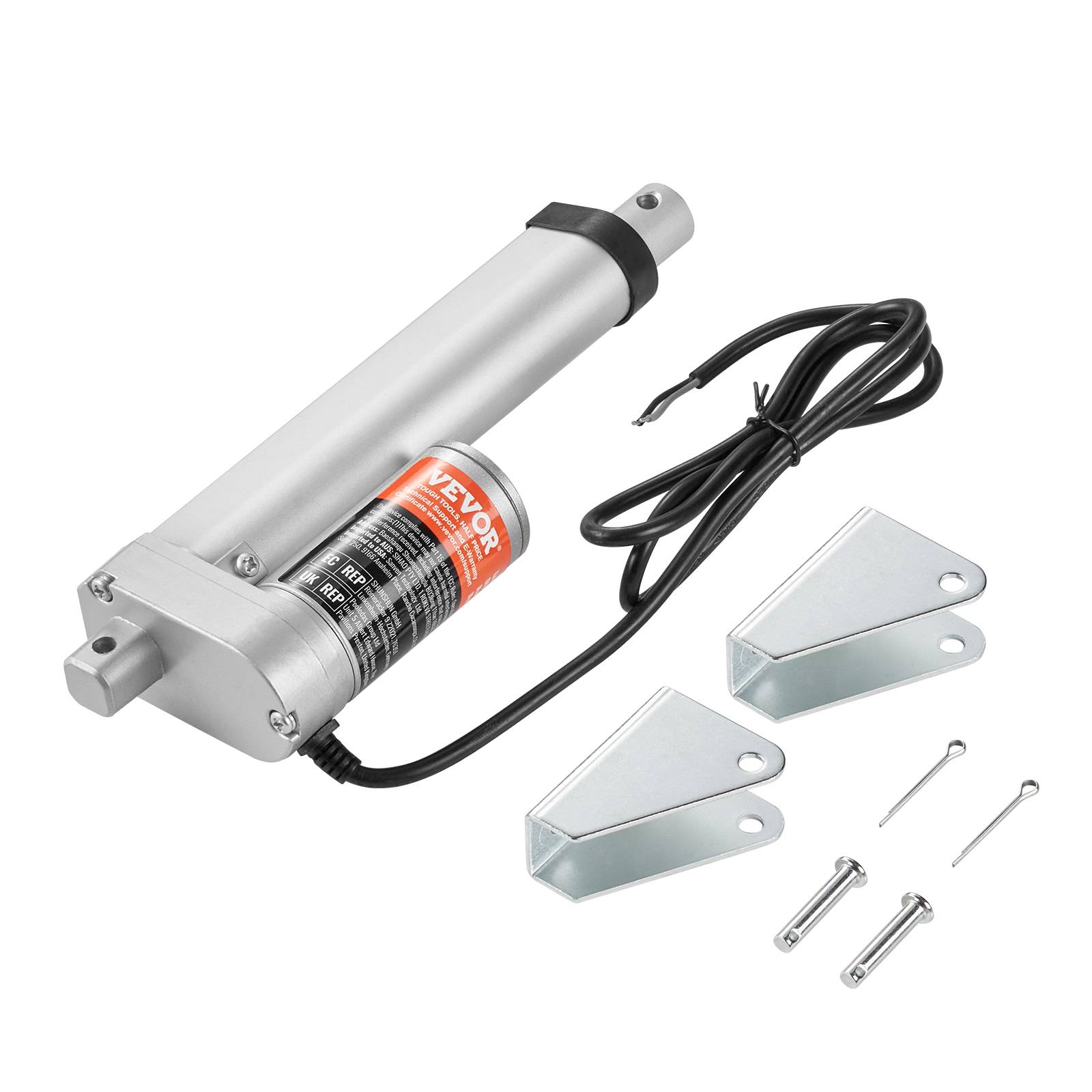 VEVOR Actionneur linéaire 12V 100 mm, 330 lb/1500 N, 5 mm/s, IP54, support, meubles, automatisation. - Image 1
