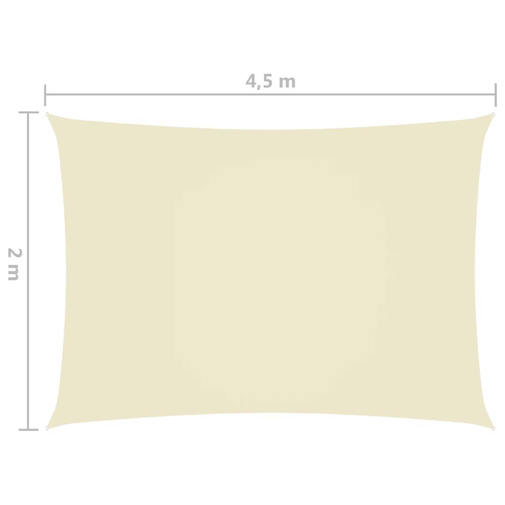Helloshop26 - Voile toile d'ombrage parasol tissu oxford rectangulaire 2 x 4,5 m crème - Image 6