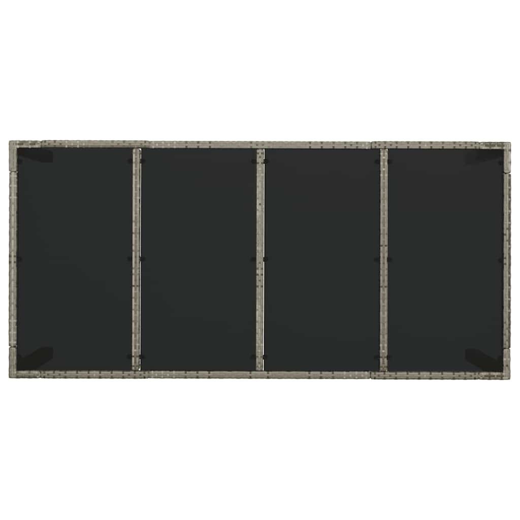 ComfortXL - Table de Jardin 8 Personnes 190x90cm en Résine Tressée Grise et Plateau Verre – ComfortXL Outdoor Living - Image 5