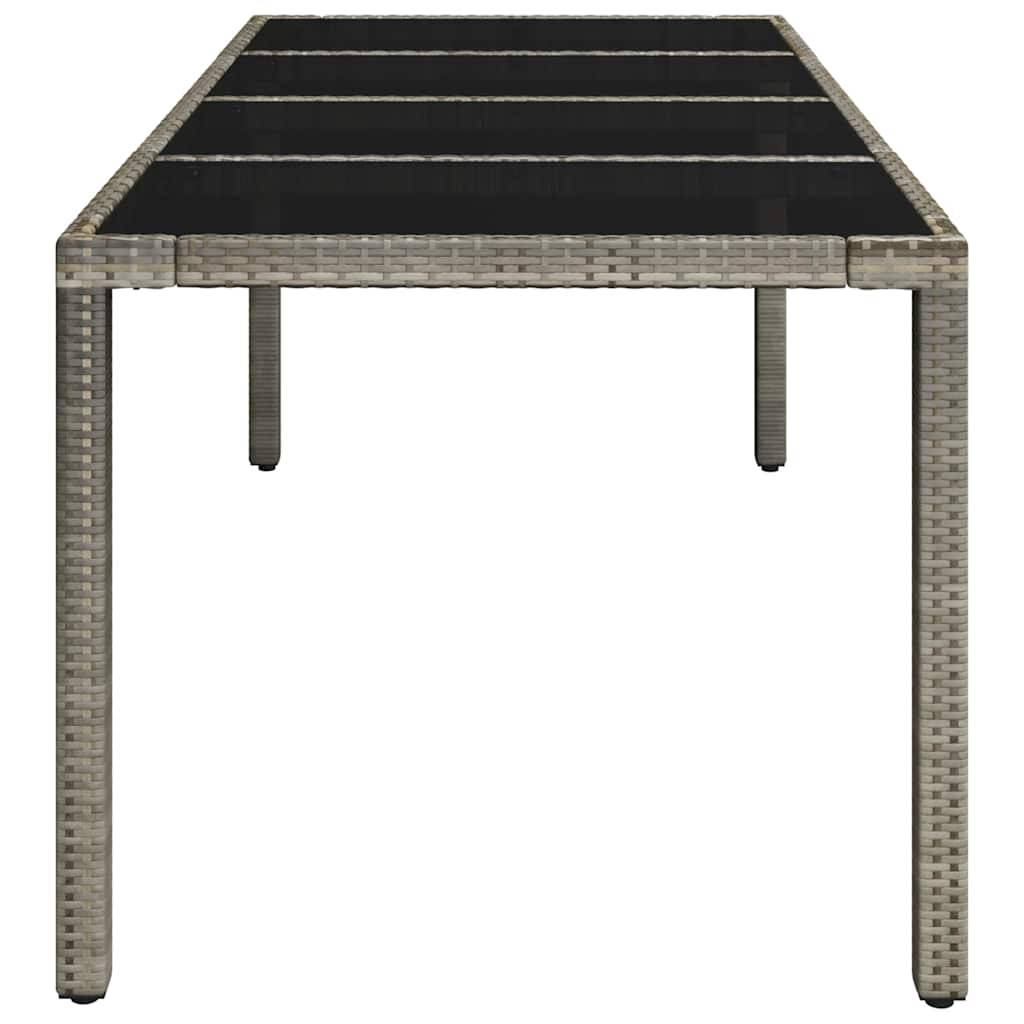 ComfortXL - Table de Jardin 8 Personnes 190x90cm en Résine Tressée Grise et Plateau Verre – ComfortXL Outdoor Living - Image 4