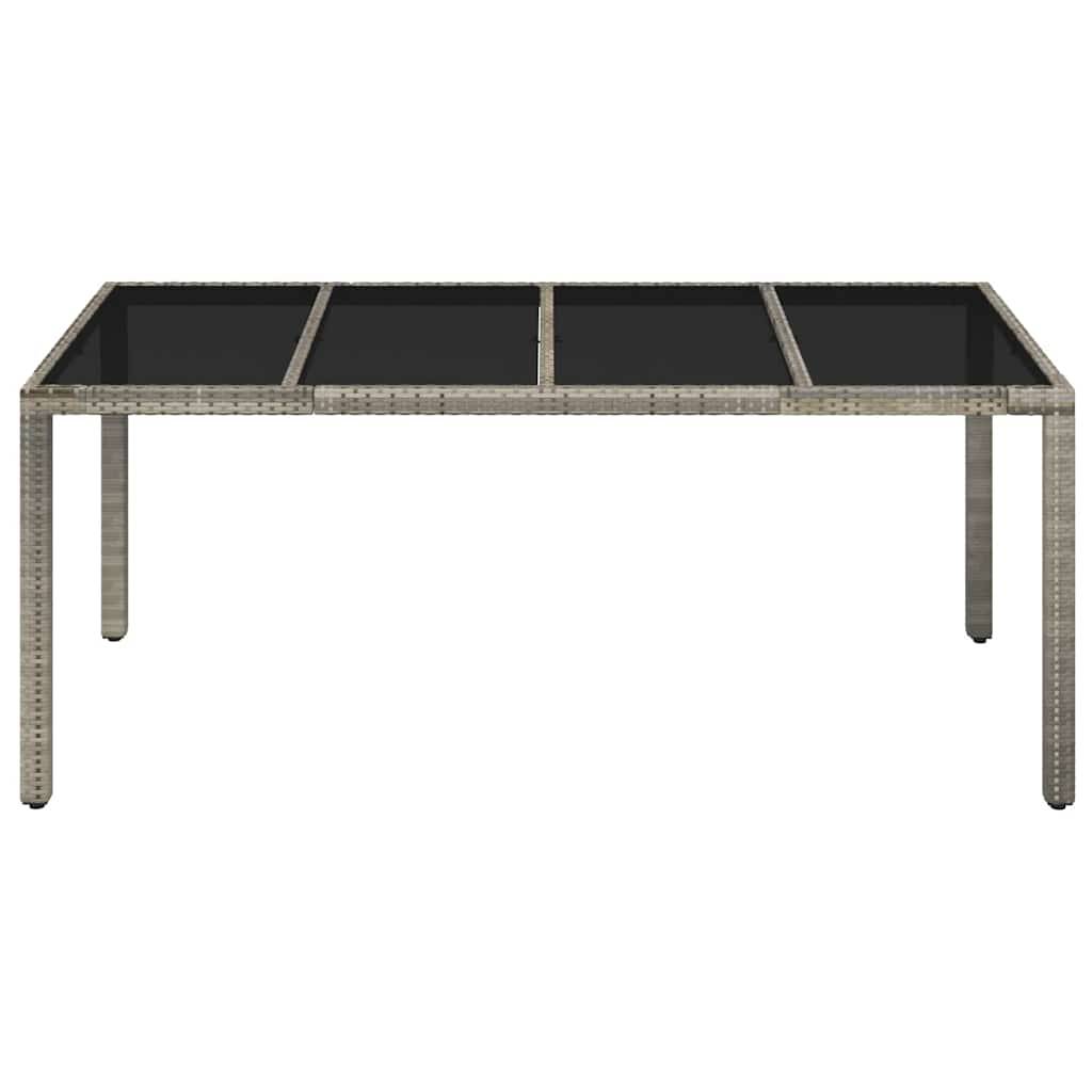ComfortXL - Table de Jardin 8 Personnes 190x90cm en Résine Tressée Grise et Plateau Verre – ComfortXL Outdoor Living - Image 3