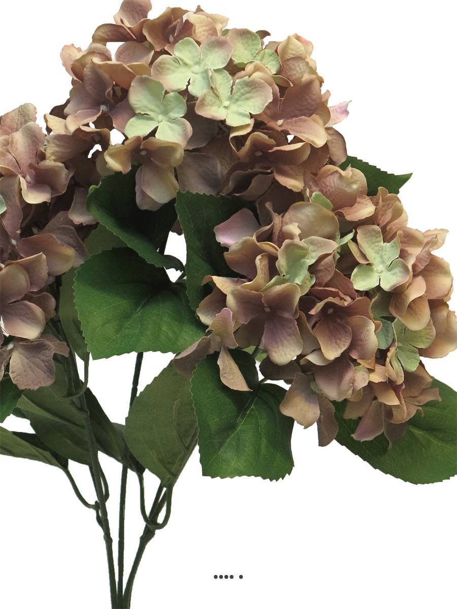 Artificielles - Bouquet d&rsquo;Hortensia artificiel en branche, H 45 cm Vieux rose - BEST - couleur: Rose beauty - Image 3