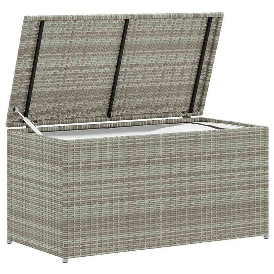 Coffre de rangement - Boîte de rangement extérieure - Coffre de jardin résine tressée 100x50x50 cm gris MP184 - Image 3