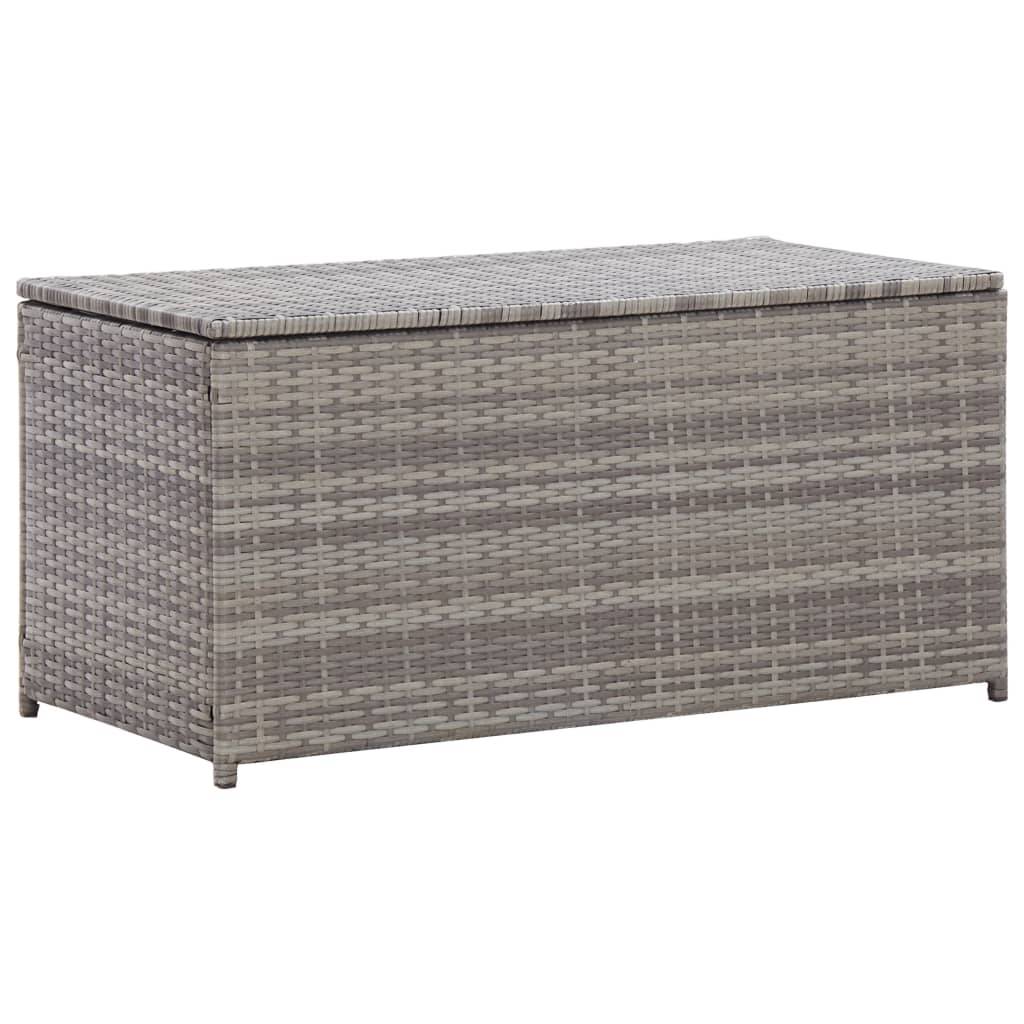 Coffre de rangement - Boîte de rangement extérieure - Coffre de jardin résine tressée 100x50x50 cm gris MP184 - Image 1