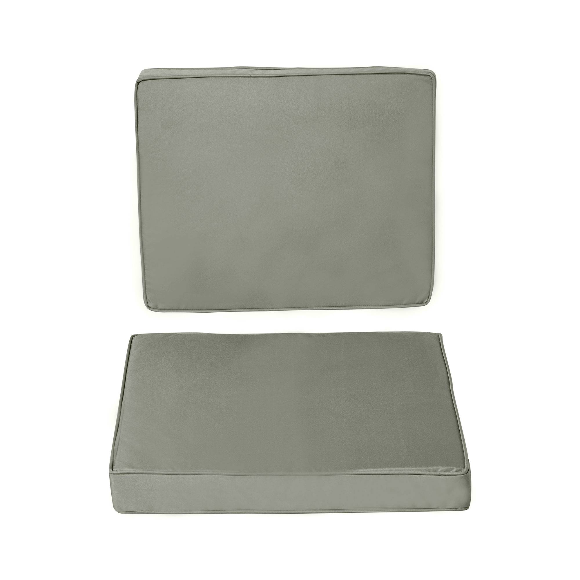 Coussins pour chaise fauteuil de jardin coussins d'assise de dossier déhoussables polyester 56x52/56x46cm gris foncé - Image 1