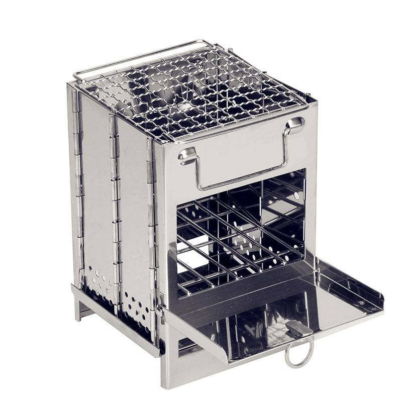 Gril BBQ Pliable en Acier Inox – Four de Camping avec Filet, Bac à Cendres et Sac-Lytech - Image 6