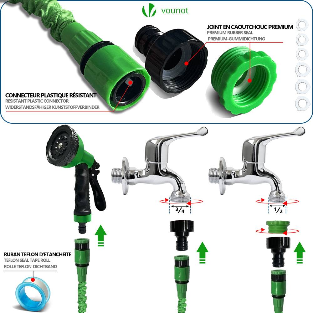 Tuyau d’Arrosage Extensible 30m avec Accessoires vert - Image 4