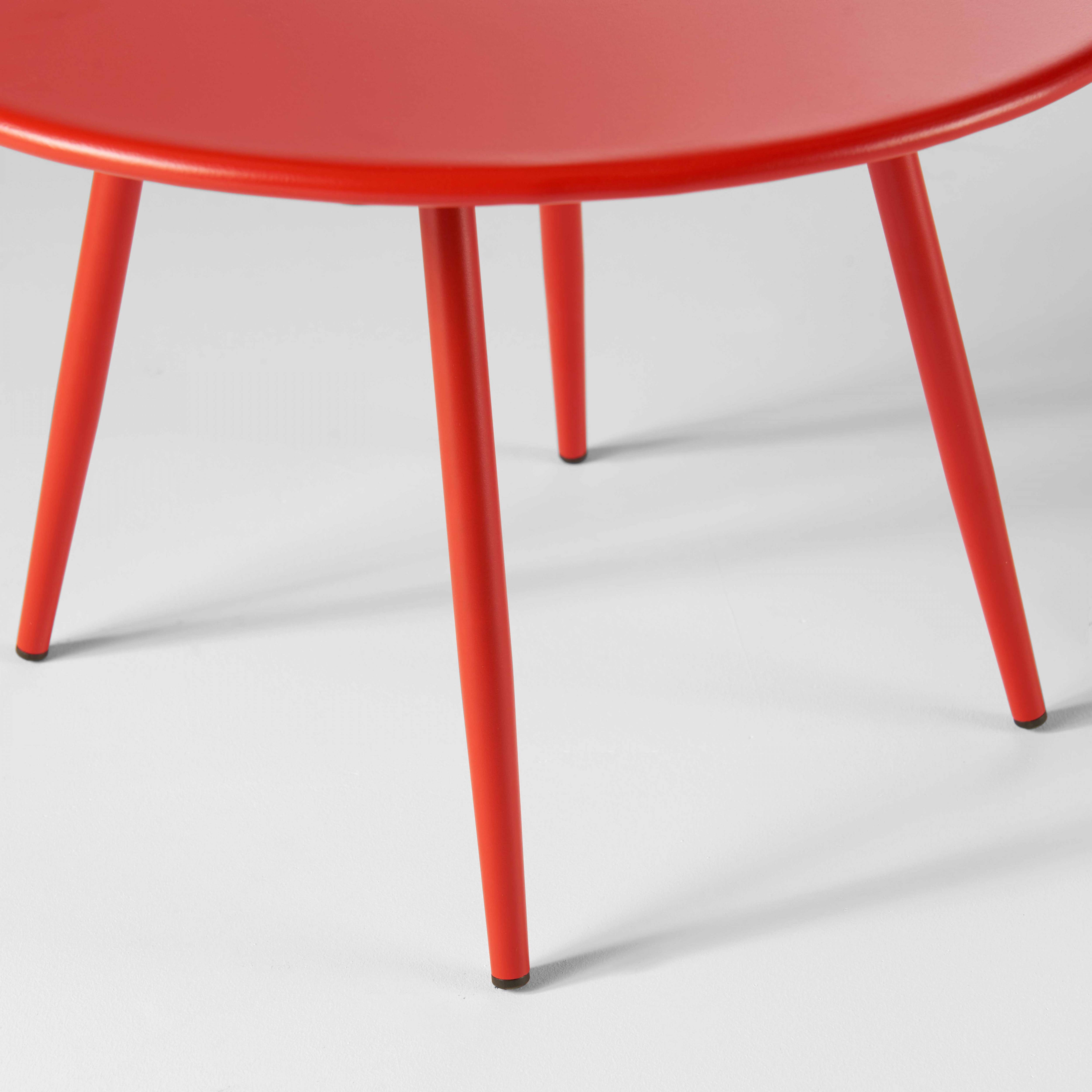 Oviala - Table basse de jardin ronde en métal rouge 50 cm Palavas - Oviala - Image 5