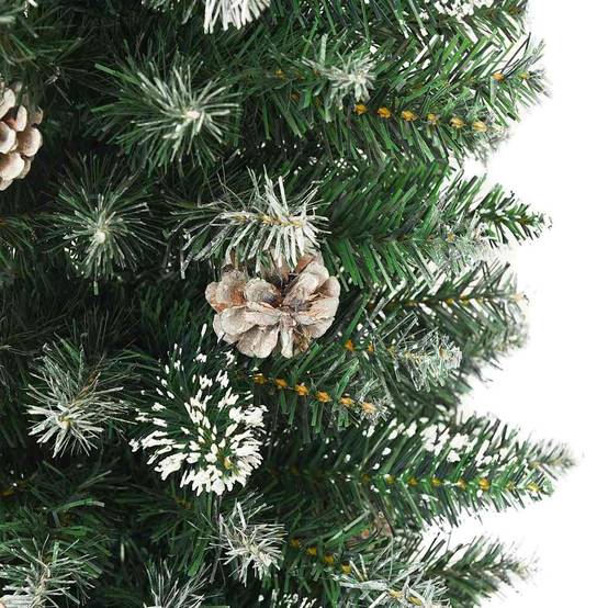 Sapin de Noël | Arbre de Noël artificiel slim avec 300 LED Vert et blanc 210 cm Maison Chic - Image 8