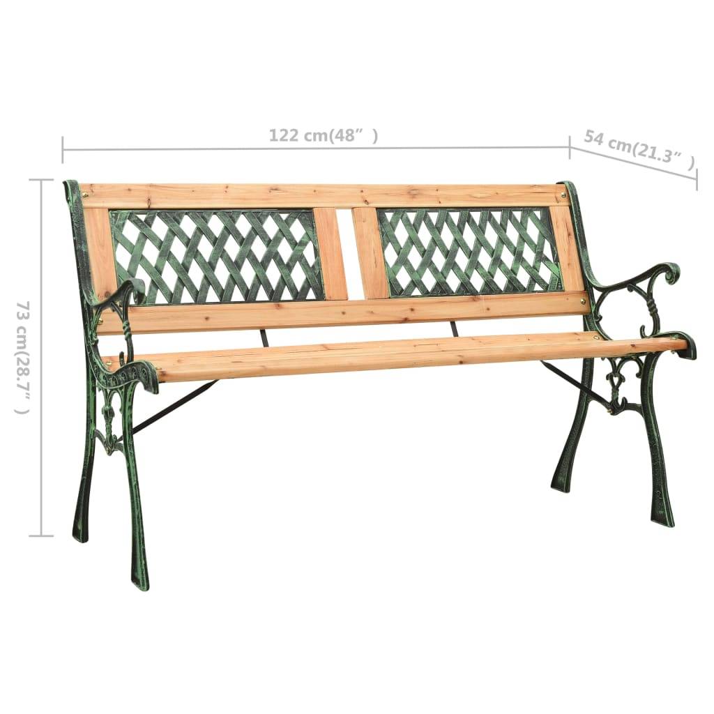 PANGIVO - Banc de jardin bois et fontes naturel 122 x 54 x 73 cm, Poids:12.8kg - PANGIVO - Image 6