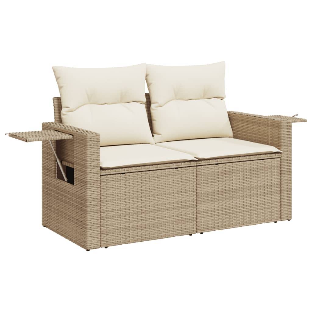 ComfortXL - Canapé Extérieur 2 Places Résine Tressée Beige avec Tablette Latérale Pliable Pratique – ComfortXL Outdoor Living - Image 2
