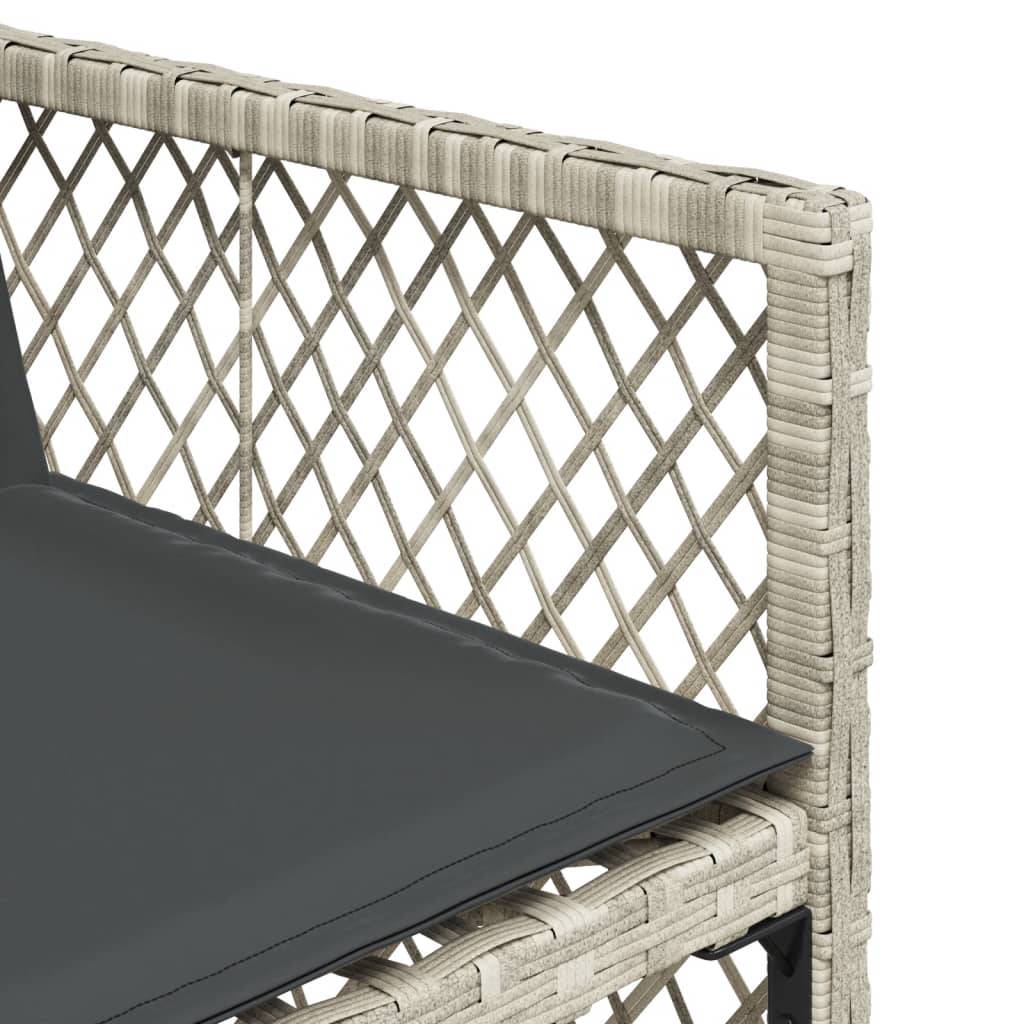 ComfortXL - Table et Chaises de Jardin Compactes 5 Pièces Rotin Synthétique Gris Clair Dossiers Rabattables Pratiques – ComfortXL Outdoor Living - Image 8