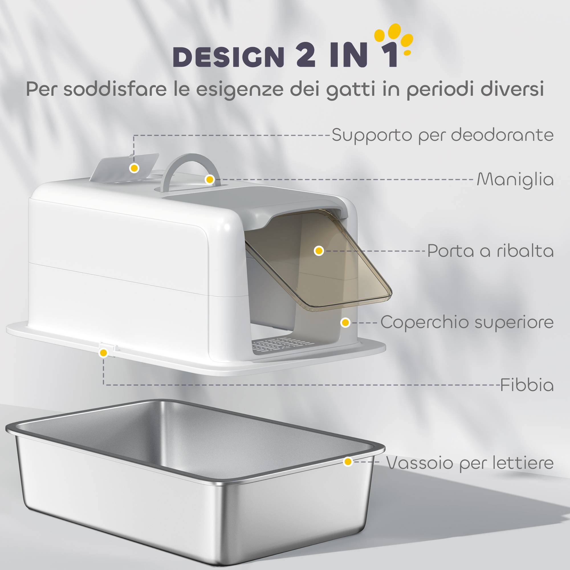 Litière fermée bac acier, pelle et sacs filtrants, PP, 40,5x60,5x41,5cm - Image 8