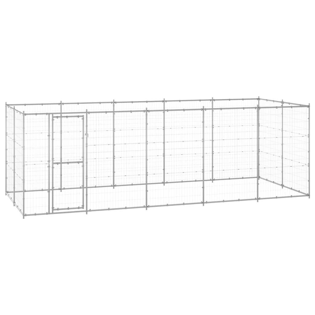 Helloshop26 - Chenil extérieur cage enclos parc animaux chien extérieur acier galvanisé 12,1 m² - Image 1