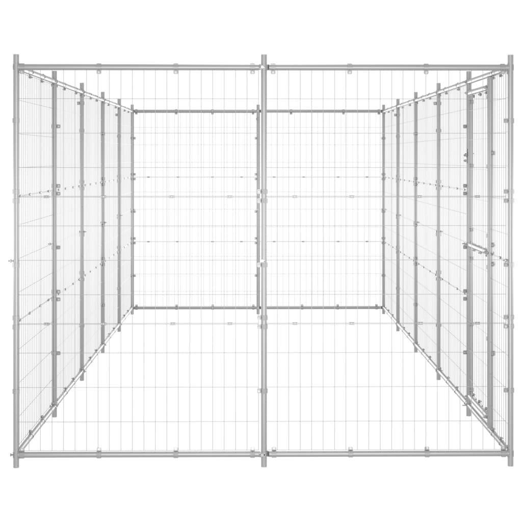 Helloshop26 - Chenil extérieur cage enclos parc animaux chien extérieur acier galvanisé 12,1 m² - Image 4