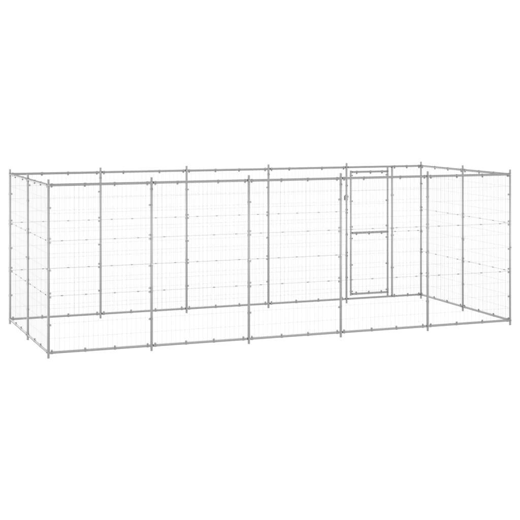 Helloshop26 - Chenil extérieur cage enclos parc animaux chien extérieur acier galvanisé 12,1 m² - Image 5