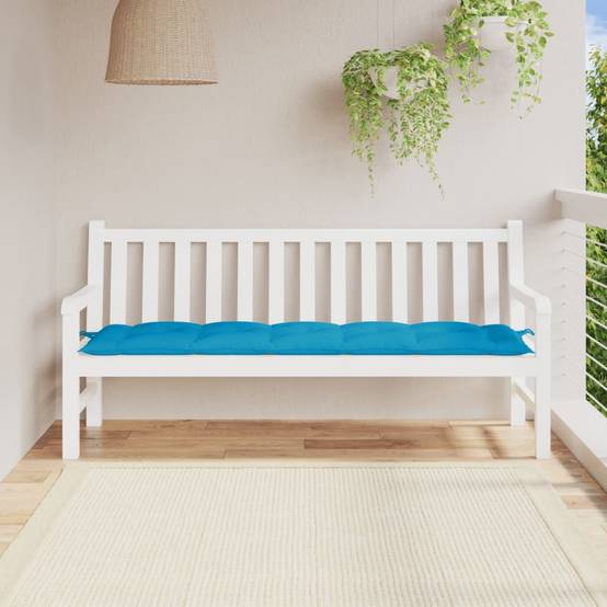 Coussin de banc de jardin bleu clair 180x50x7 cm tissu oxford P110 - Image 2
