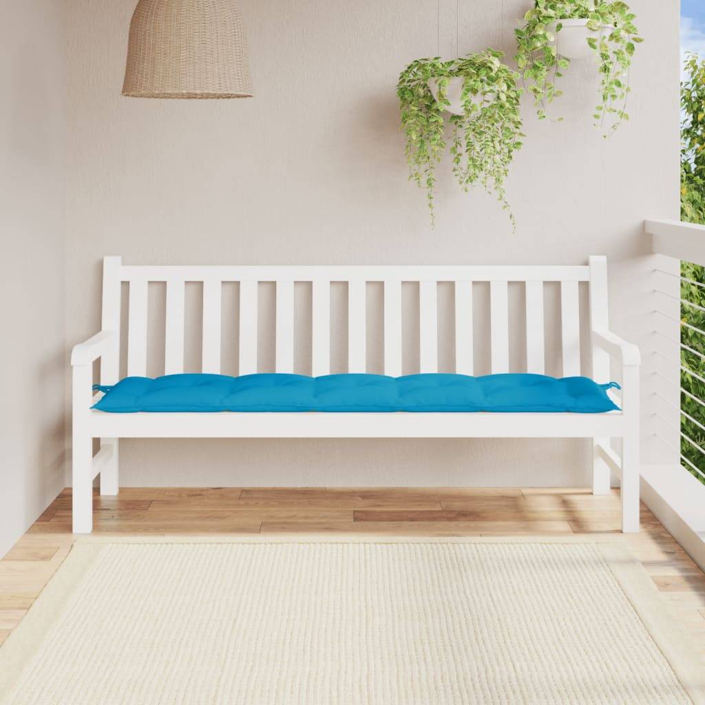 Coussin de banc de jardin bleu clair 180x50x7 cm tissu oxford P110 - Image 2