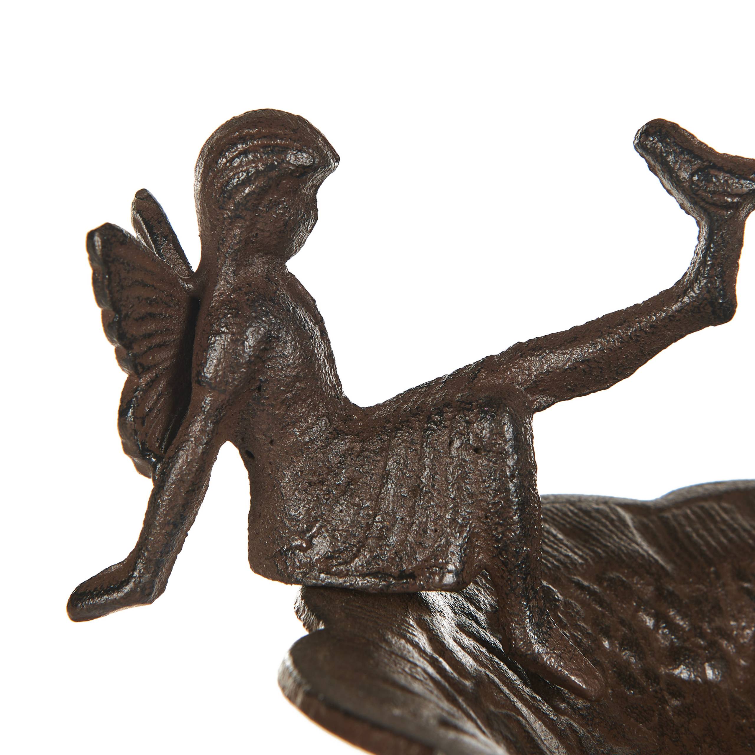 Beliani - Bassin à oiseaux Métal Marron LARK - 24x24x53- Beliani - Image 6