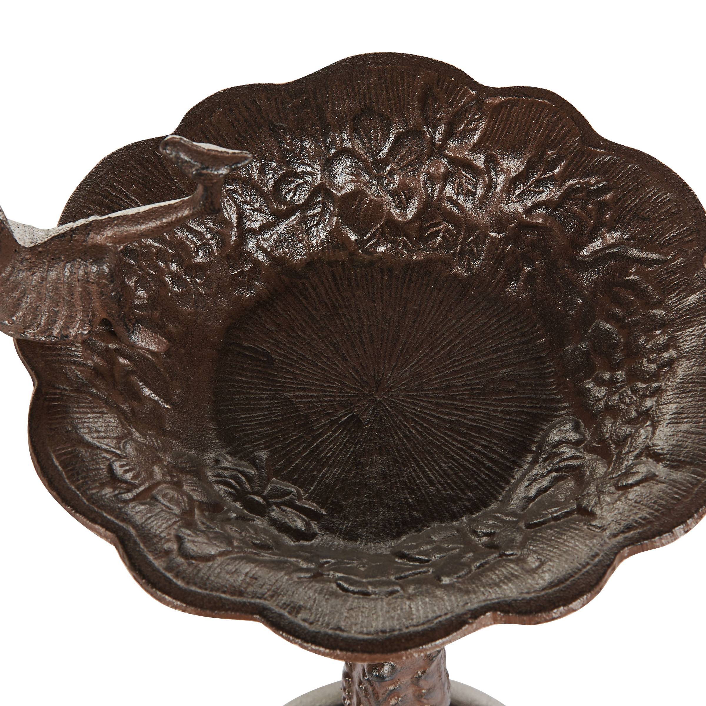 Beliani - Bassin à oiseaux Métal Marron LARK - 24x24x53- Beliani - Image 7