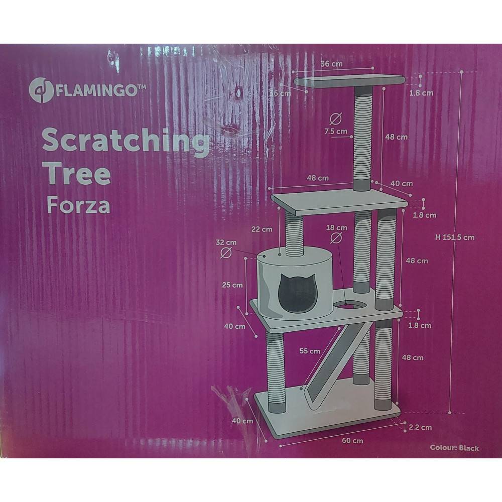 Flamingo - Arbre a chat FORZA noir 60 x 40 x  hauteur 151.5 cm - Image 4