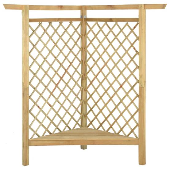 Pergola d'Angle avec Banc Bois Pin Support Rosiers Jardin 166x81x174cm - ComfortXL Outdoor Living - Image 3