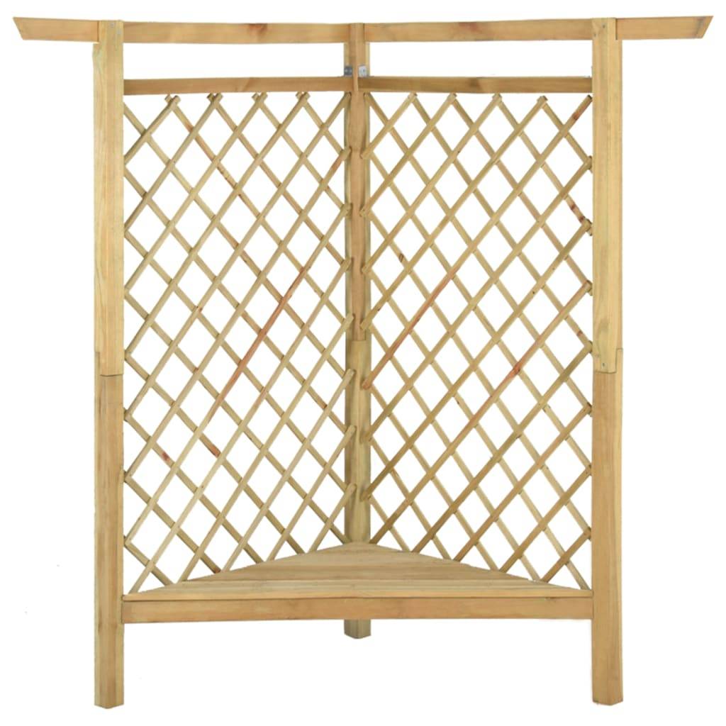 Pergola d'Angle avec Banc Bois Pin Support Rosiers Jardin 166x81x174cm - ComfortXL Outdoor Living - Image 3