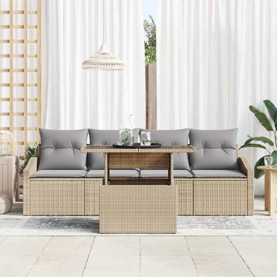 Salon Bas de Terrasse 5 Pièces Beige et Gris Clair Doux pour Moments de Relaxation en Duo – ComfortXL Outdoor Living - Image 3