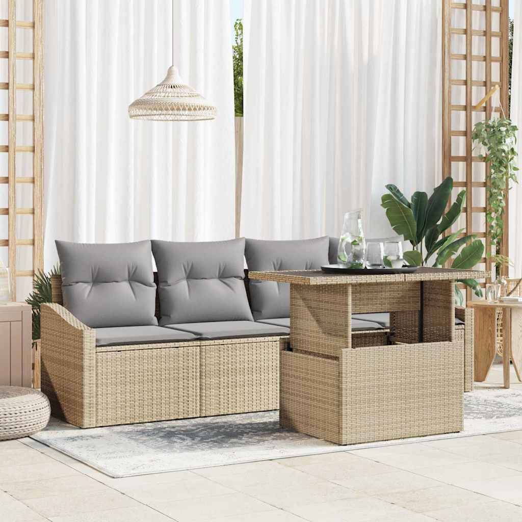 Salon Bas de Terrasse 5 Pièces Beige et Gris Clair Doux pour Moments de Relaxation en Duo – ComfortXL Outdoor Living - Image 1