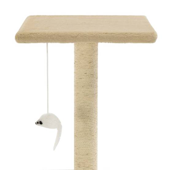 Arbre à chat bois et sisal beige 70 x 45 x 95 cm - PANGIVO - Image 6