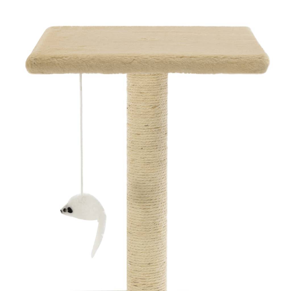 Arbre à chat bois et sisal beige 70 x 45 x 95 cm - PANGIVO - Image 6