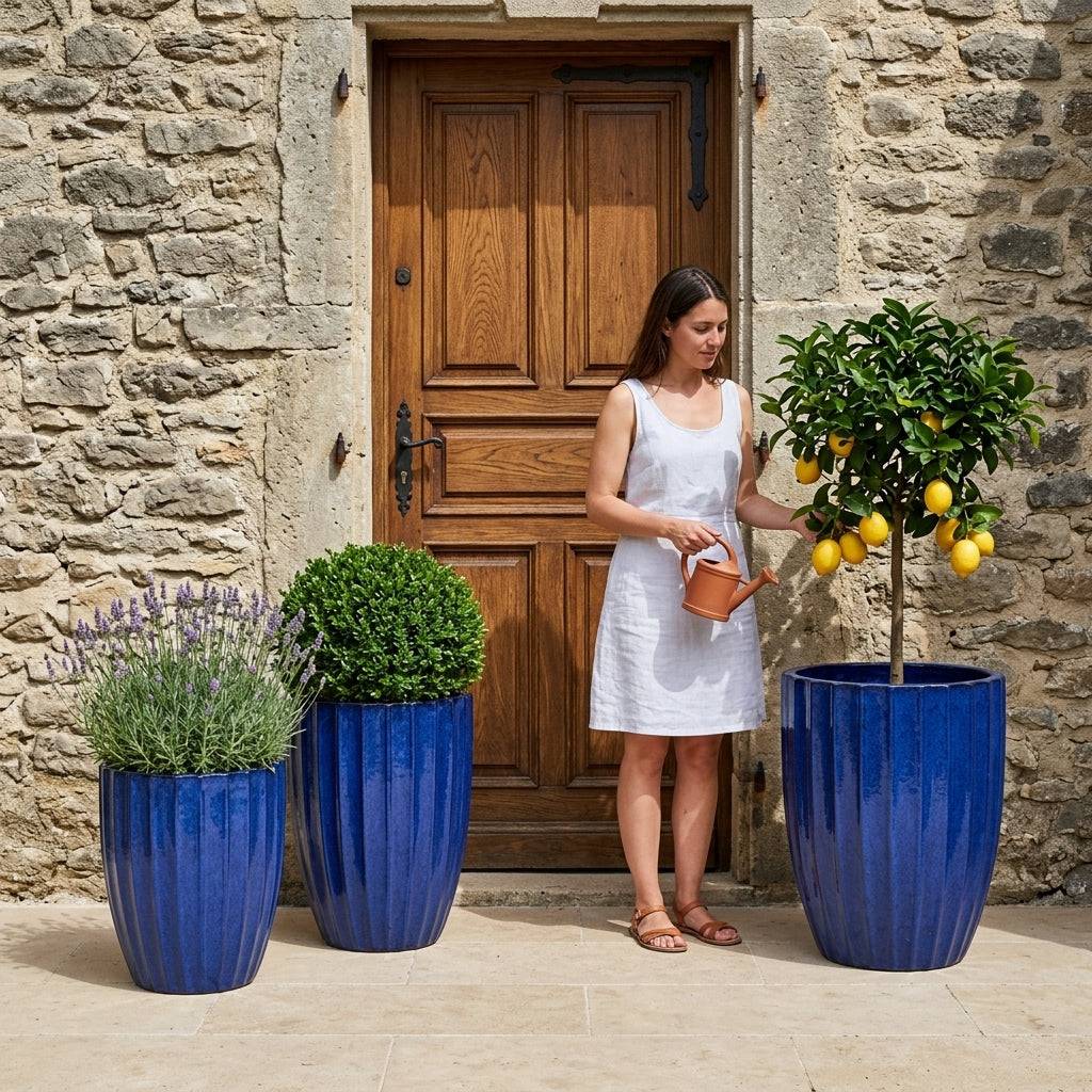 Pot HUGO 44x59cm bleu cobalt - Image 3