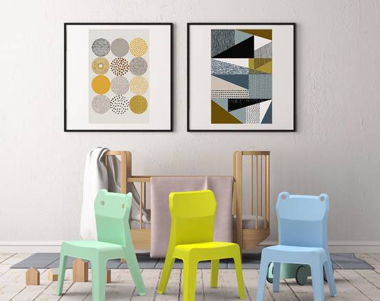 Set 2+1 chaises-table pour enfants intérieur, extérieur vert citron JAN garbar - Image 2